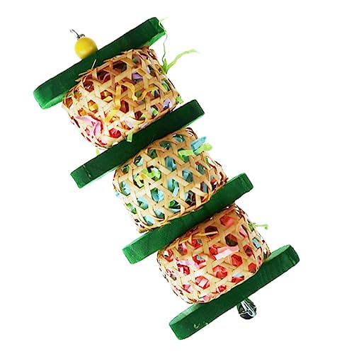 GRIRIW Hängendes Rattan-Spielzeug Für Papageien Buntes Kauspielzeug Aus Rattan Für Vögel Für Wellensittiche Und Nymphensittiche Sicheres Und Unterhaltsames Vogelzubehör Für Käfig von GRIRIW
