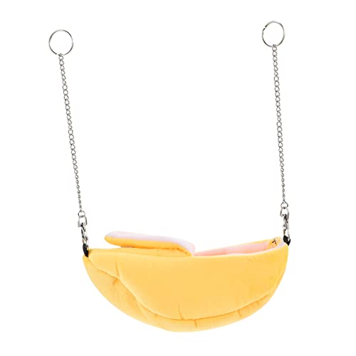 GRIRIW Hamster Hängematte Aus Warmes Bananenbett Für Kleintiere Gemütliches Schlafnest Im Käfig Zubehör Für Hamster Und Zwerghamster von GRIRIW