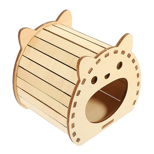 GRIRIW Hamster Holzhaus DIY zusammengebautes Kleintier Lebensraum Dekoration Tunnel kleines Häuser hamsterhaus Hamster Haustiere trainieren beißen- Nest von GRIRIW