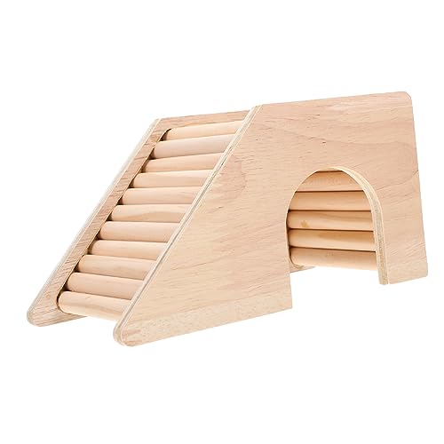 GRIRIW Hölzerne Hamsterhaus Mit Leiter Für Kleintier Schlafhütte Chinchillahaus Hamstertreppenversteck Holz Nest Für Hamster Und Kleine Igel von GRIRIW