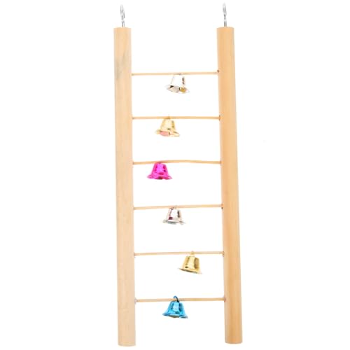GRIRIW Hamster-Klettervogelleiter nager holzspielzeug Papageienkäfigzubehör Papageienkletterspielzeug Vogel kletterleiter Papageien-Trittleiter- Blocke Leiter hölzern von GRIRIW