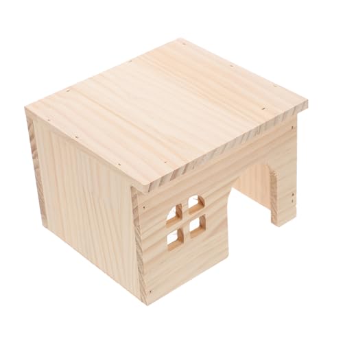 GRIRIW Hamster Plattform Holzversteck für Kleintiere Multifunktionale Futter und Wasserstation mit Süßem Design Sicher und Platzsparend für Hamster und Kleine Nager von GRIRIW