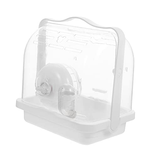 GRIRIW Hamster mit Käfig klein Hamster Tragekäfig Hamsterkäfige Reisen Fall Hamster transportbox Hamster Transportkoffer Hamster Transportkäfig Rattenbehälter Rattenträger pp Weiß von GRIRIW