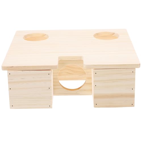 GRIRIW Hamsterkäfig Holzhaus Mäuse Meerschweinchen Hamstertunnel Hängematte Huhn Bausatz Für Hamsterröhren Und -Tunnel Rennmaus Bettwäsche Hamster -versteck Coop Haustier Wild Wurf Yellow von GRIRIW