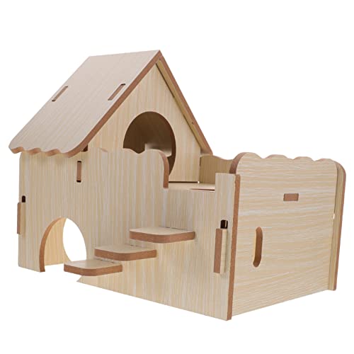 GRIRIW Hamsterhaus Aus Holz Für Zwerghamster Und Kleine Haustiere Multifunktionales Spielzeug Mit Gemütlichem Versteck Für Meerschweinchen Und Nagetiere Zum Dekorieren Und Spielen von GRIRIW