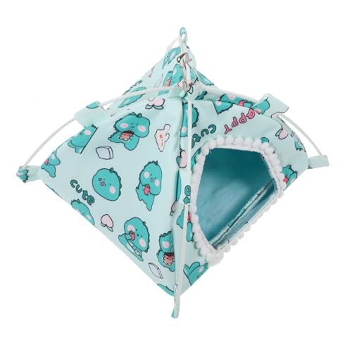 GRIRIW Hamsterzeltnest Rennmaus Haustier für Frettchen mit Kapuze Party hamsterbett tierzelt kuschelhöhle Kleintier Schlafplatz Hamsterhaus Hamsterhäuser und Verstecke Flanell Light Green von GRIRIW