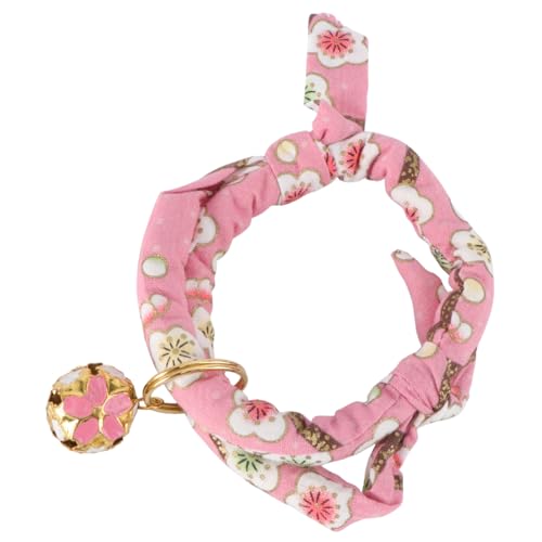 GRIRIW Hundehalsband mit Glöckchen Haustierschmuck individuelle Passform bequem für den Langzeitgebrauch rosarotes Halsband für Haustiere von GRIRIW