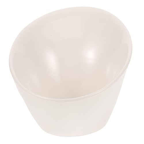 GRIRIW Haustierbedarf pet Water Bowl hundefutternapf Katzen Futter Schale cat Bowl katzenschälchen verschütten Futterzubehör für Katzen Katzennäpfe erhöhter Futternapf Porzellan Weiß von GRIRIW