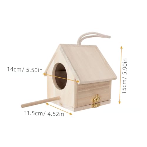 GRIRIW Holz Vogelhäuschen Nistkasten Für Garten Und Außenbereich Stabil Mit Boden Zum Ausruhen Und Nisten Für Vögel von GRIRIW