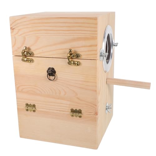 GRIRIW Holz Vogelzuchtbox für Wellensittiche Outdoor Nistkasten mit Deckel Geeignet für Kleine Vögel Wie Papageien und Liebesvögel für Garten und Balkon GRIRIW Holz Vogelzuchtbox für Wellensittiche Outdoor Nistkasten mit Deckel Geeignet für Kleine Vögel Wie Papageien und Liebesvögel für Garten und Balkon von GRIRIW