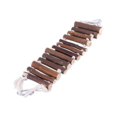 GRIRIW Holz Vogelleiter Spielzeug Für Papageien Flexible Schaukelleiter Aus Naturholz Mit Stahlhaken Für Vögel Und Kleintiere Für Käfige Und Tiertraining Zufällige Farbe von GRIRIW