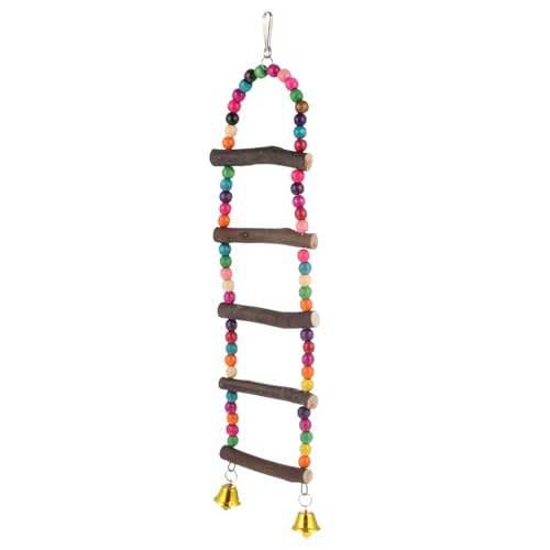 GRIRIW Holzleiter Mit Glocken Für Papageien Kletterspielzeug Spiel Und Training Für Wellensittiche Und Andere Kleine Vögel Robustes Und Sicheres Design GRIRIW Holzleiter Mit Glocken Für Papageien Kletterspielzeug Spiel Und Training Für Wellensittiche Und Andere Kleine Vögel Robustes Und Sicheres Design von GRIRIW