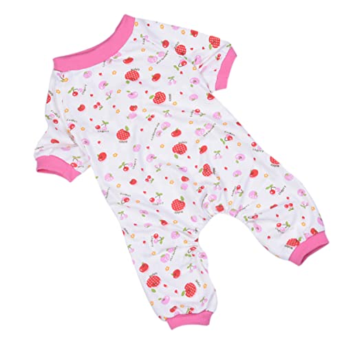 GRIRIW Warme Nachtwäsche Für Haustiere Pyjamas Hundekleidung Bequeme Hundenachtwäsche Kirsche Größe S von GRIRIW