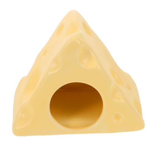 GRIRIW Käseförmiges Keramik Hamsterversteck Kühlendes Nest für Kleintiere für Sommer Sicheres und Leicht zu Reinigendes Hamsterhaus Süßes Design für Besseren Schlaf und Entspannung von GRIRIW