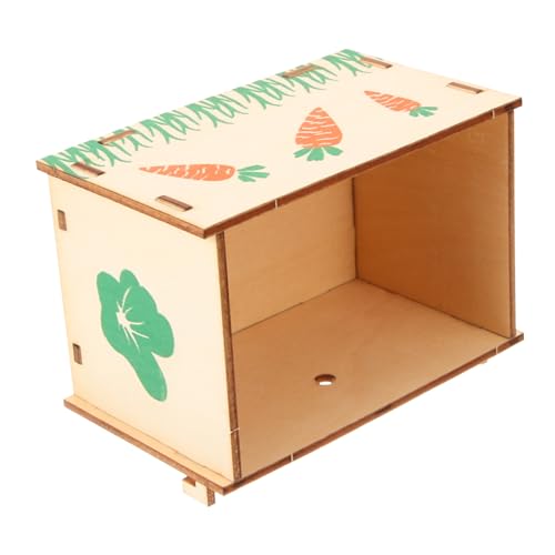 GRIRIW Kaninchenfutterhäuschen Aus Holz Multifunktionale Futterstation Für Käfige Heu Und Grasfutterspender Für Hasen Und Nager Design von GRIRIW
