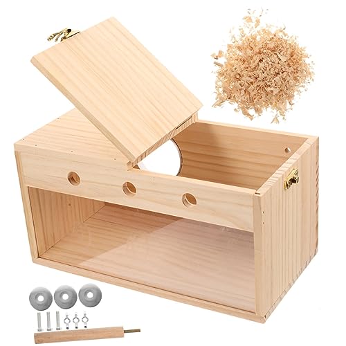 GRIRIW Kasten Papageien Zuchtbox Zubehör Für Vogelkäfige Vogelhaus Papageienspielzeug Sittichkäfignest Großer Papageienkäfig Futterspender Vogelheizer Für Käfig Vogelnest Hölzern von GRIRIW