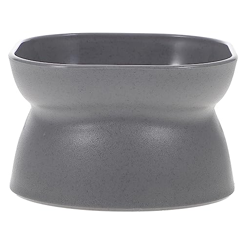 GRIRIW Oblique Mouth Pet Cat Bowl Ergonomischer Futter Und Wassernapf Für Katzen Mit Rutschfester Unterlage Langlebig Und Bruchsicher Für Tägliche Fütterung Dunkelgrau von GRIRIW