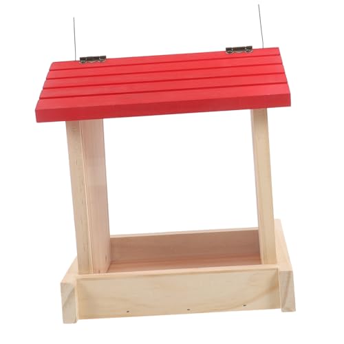 GRIRIW Kleine Holz-vogelfutterstation Hängendes Futterhäuschen Für Wildvögel Dekorative Futterstelle Aus Wetterfestem Holz Für Garten Balkon Und Innenhof von GRIRIW