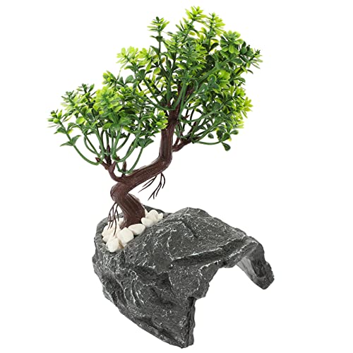 GRIRIW Kleine Schildkrötenversteckhöhle Für Reptilien Terrarium Dekoration Eidechsen Unterschlupf Natursteinoptik Mit Künstlichem Und Weißen Für Terrarien von GRIRIW
