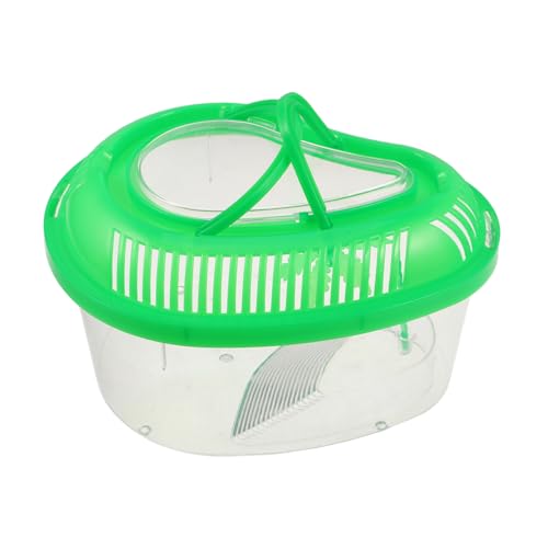 GRIRIW Kleines Wasser Turtle Terrarium mit Deckel und Griff Tragbarer Kunststoff Fischbehälter für Reptilien Hamsterkäfige und Schildkrötenbox Grün von GRIRIW