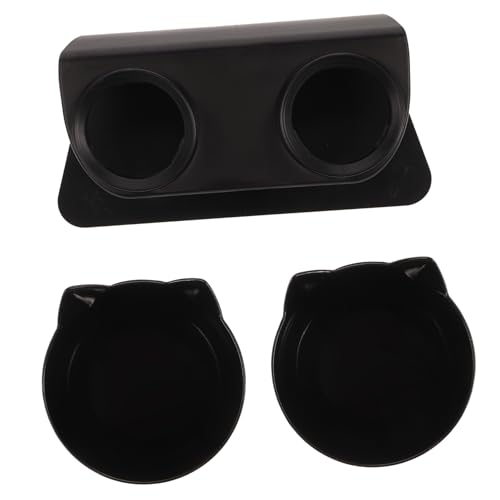 GRIRIW Kreative Katzenohren Doppelschüssel Für Haustiere Ergonomische Geneigte Futterstation Für Katzen Und Kleine Futter Und Wassernapf von GRIRIW