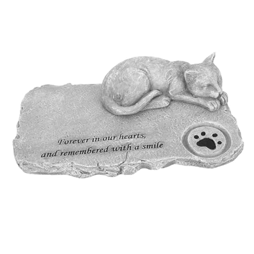 GRIRIW Kreativer Katzengedenkstein Dekorativer Grabstein Für Haustiere Wetterfestes Gedenkstück Für Garten Stilvolle Katzenfigur Steinoptik Für Inschrift GRIRIW Kreativer Katzengedenkstein Dekorativer Grabstein Für Haustiere Wetterfestes Gedenkstück Für Garten Stilvolle Katzenfigur Steinoptik Für Inschrift von GRIRIW