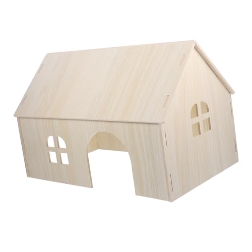 GRIRIW Meerschweinchen Holzhaus Langlebige Kleintier Hütte für Hamster und Komfortables Versteck für Haustiere zu Reinigen Glatter Oberfläche von GRIRIW