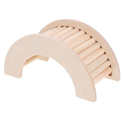 GRIRIW Mehrzweckleiter Für Kleintiere – Zubehör Für Meerschweinchengehege – Kletterspielzeug Aus Holz Mit Brücke – Für Hamster Und Chinchillas von GRIRIW