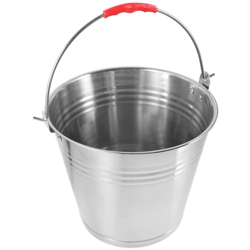 GRIRIW Multifunktionseimer Mit Henkel Milcheimer Eimer Wassereimer Für Hunde Haustier Plüsch Viehtröge Spielzeugpferd Pferdefuttereimer Trog Kuh Rostfreier Stahl Silver GRIRIW Multifunktionseimer Mit Henkel Milcheimer Eimer Wassereimer Für Hunde Haustier Plüsch Viehtröge Spielzeugpferd Pferdefuttereimer Trog Kuh Rostfreier Stahl Silver von GRIRIW