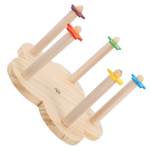 GRIRIW Papagei Vogel Holz Riesenrad Rotierendes Sitzspielzeug Für Sittiche Und Wellensittiche Naturholz Vogelkäfig Zubehör Spaß Und Beschäftigung von GRIRIW