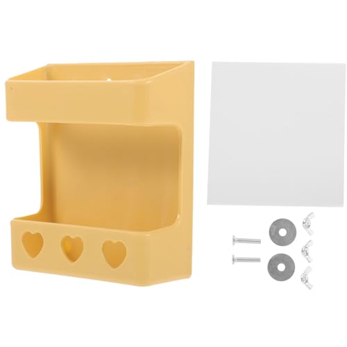 GRIRIW Papageien -käfigzubehör Für Vogelfütterer Essen Futterspender Fütterung Papageienkäfig-futterfänger Sittich-Futter Cockatiel Food Container Papageifutter Plastik Yellow von GRIRIW