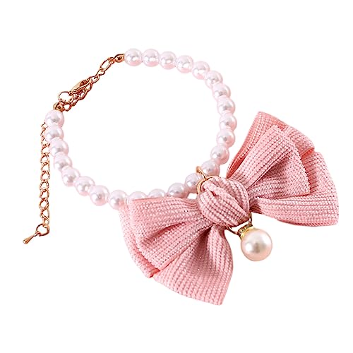 GRIRIW Perlen Katzenhalsband Mit Schleife Verstellbares Sicheres Und Stilvolles Zubehör Für Katzen Und Kleine Hunde Für Feste Und Täglichen Gebrauch von GRIRIW