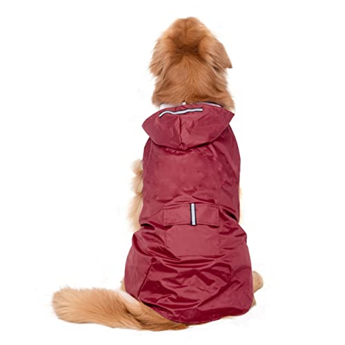 GRIRIW Haustier-Regenmantel Für Große Hunde Regenmäntel Mit Reflektierenden Streifen Und Kapuze Poncho Für Hunde Rot 3XL GRIRIW Haustier-Regenmantel Für Große Hunde Regenmäntel Mit Reflektierenden Streifen Und Kapuze Poncho Für Hunde Rot 3XL von GRIRIW