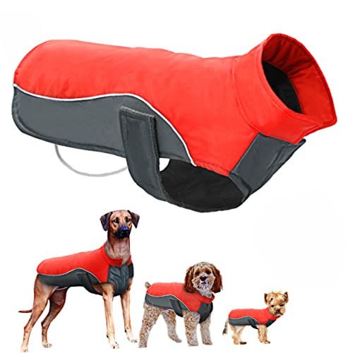 GRIRIW Warmer Hundemantel Weste Atmungsaktiv Und Lichtreflektierend Haustierjacke Für Hunde Schneeanzug Größe XL Rot von GRIRIW