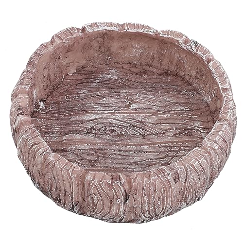 GRIRIW Reptilien Futter Und Wasserschale Aus Resin Runder Schildkröten Für Wasser Und Futter Fütterungsschale Für Terrarien Von Schildkröten Eidechsen Und Anderen von GRIRIW