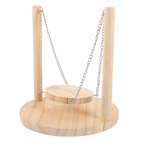 GRIRIW Schaukelspielzeug Papagei drinnen Vogelschaukel Barsch groß klein hamsterzubehör Hamster zubehör holzschaukel Birds of Vogeltrainingsplattform Natürlicher Holzvogel Barch hölzern von GRIRIW