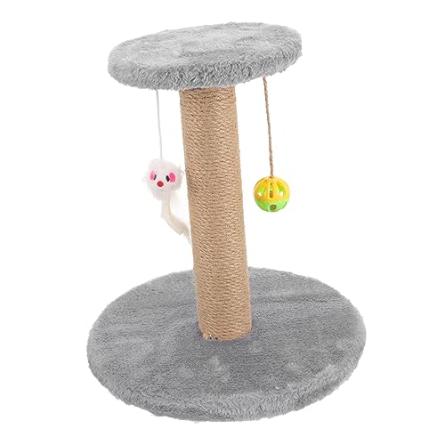 GRIRIW Spielzeuge Sisal-Katzenkratzbaum Katzenkratzbrett Spielzeug Dekor Bequemer Katzenkratzbaum Katzenkletterer Entzückender Katzenkratzer Vertikaler Kätzchenkratzer Massivholzstange von GRIRIW