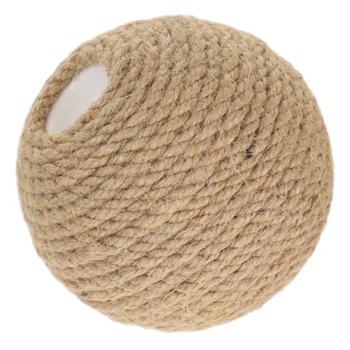 GRIRIW Sisal kratzball für Katzen und Kätzchen Interaktives Indoor katzenspielzeug Langlebiger Kratzball aus Sisalseil Stabiler Katzenspielball für Aktives und Krallenpflege von GRIRIW