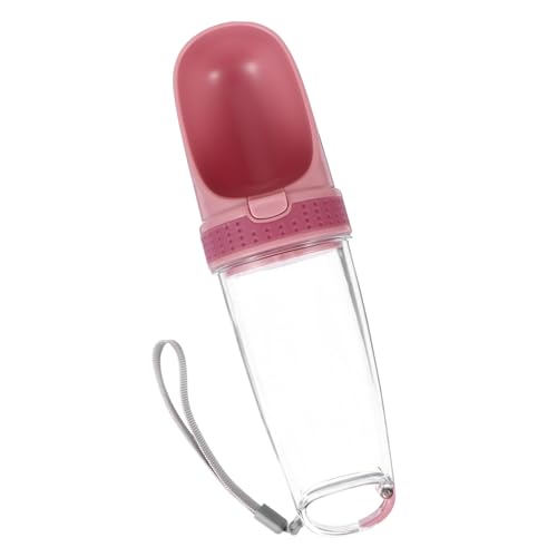 GRIRIW Wasserflasche für Hunde 500ml Auslaufsicher Tragbarer Wasserspender für Unterwegs Haustierzubehör Einfach zu Bedienen Silikonblatt für Wasserverlust von GRIRIW