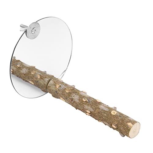 GRIRIW Pet Wood Perch Spiegel Spielzeug Für Papageien Acryl Vögel Spiegel Kauspielzeug Für Sittiche Und Nymphensittiche Für Käfige Und Vogelspielzeug von GRIRIW