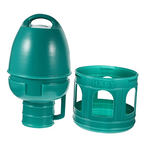GRIRIW Vogeltrinker Vogel Fütterer Futterspender Geflügeltrinker Wassertrinker tränkebecken wasserbecken Futterbehälter für Taubenwasser Wachteltränke für den Haushalt Plastik Dark Green von GRIRIW