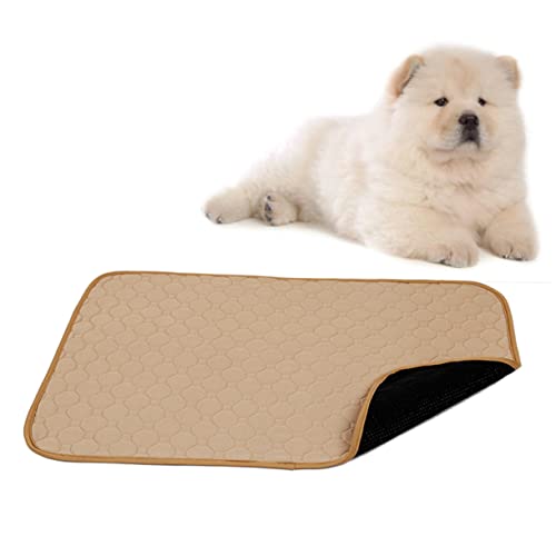 GRIRIW Wiederverwendbare Haustier Pinkmatte Für Hunde Und Katzen Waschbar Und Wasserdicht Größe L Beige Ideale Trainingsunterlage Für Welpen Und Ältere Tiere von GRIRIW
