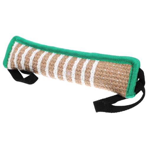 GRIRIW Jute Beißkissen Spielzeug Hund Molaren Training Spielzeug Interaktives Spielzeug Hundetrainingshilfe Grün Rand Kissen Für von GRIRIW