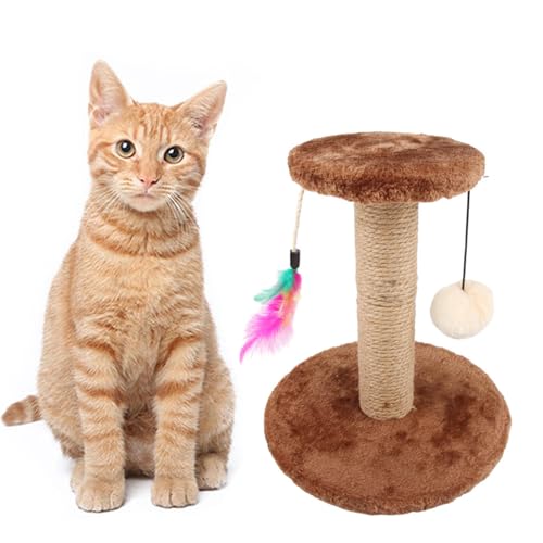 Cats Scratcher Cat Scratching Tree With FeatherTeaser Interactive Kitten SisalHanf Scratcher Toy Furniture Protectors Cat Scratcher Sisal Rope Cat Scratcher Durable Cat Scratcher von GRONGU