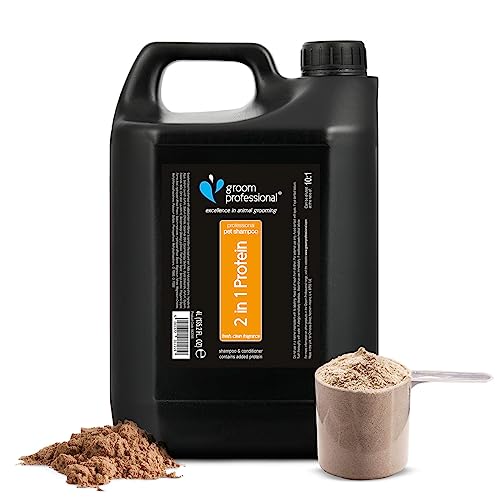 GROOM PROFESSIONAL 2-in-1 Protein Hundeshampoo und Conditioner - Hundeshampoo Gegen Juckreiz - Für Trockene & Juckende Haut - Stärkendes Shampoo für Hunde - Verleiht Kondition und Glanz, 4 Liter GROOM PROFESSIONAL 2-in-1 Protein Hundeshampoo und Conditioner - Hundeshampoo Gegen Juckreiz - Für Trockene & Juckende Haut - Stärkendes Shampoo für Hunde - Verleiht Kondition und Glanz, 4 Liter von GROOM PROFESSIONAL