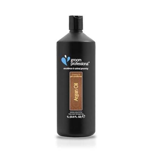 GROOM PROFESSIONAL Argan Oil Conditioner - Pflegespülung für Hunde - Reparierende Conditioner für Hunde mit Geschädigtem Haar - Entwirrende Pflegespülung - Für Trockene und Juckende Haut, 1 Liter von GROOM PROFESSIONAL