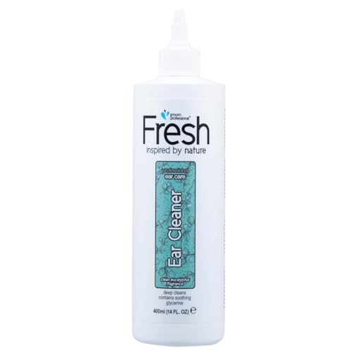 GROOM PROFESSIONAL Fresh Ohrenreinigungsmittel für Hunde - Ohrwaschlösung für Hunde - Sanfte Ohrenpflege - Effektive Ohrreinigung - Natürliche Inhaltsstoffe - Hält die Ohren Frisch & Sauber, 400ml GROOM PROFESSIONAL Fresh Ohrenreinigungsmittel für Hunde - Ohrwaschlösung für Hunde - Sanfte Ohrenpflege - Effektive Ohrreinigung - Natürliche Inhaltsstoffe - Hält die Ohren Frisch & Sauber, 400ml von GROOM PROFESSIONAL