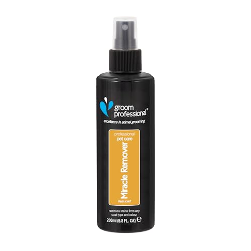 GROOM PROFESSIONAL Miracle Remover Hunderspray zur Fleckenentfernung - Fleckenentferner für das Hundefell - Spray für Hunde - Spendet Feuchtigkeit und Entfernt Gleichzeitig Flecken, 200ml GROOM PROFESSIONAL Miracle Remover Hunderspray zur Fleckenentfernung - Fleckenentferner für das Hundefell - Spray für Hunde - Spendet Feuchtigkeit und Entfernt Gleichzeitig Flecken, 200ml von GROOM PROFESSIONAL