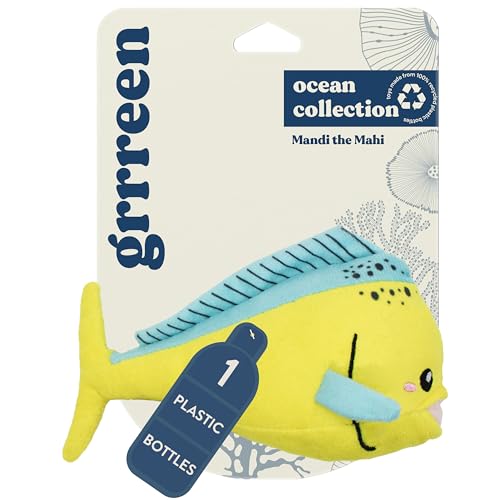GRRREEN Ocean Collection Hundespielzeug, Mandi The Mahi Mahi, klein, niedlich, langlebig und nachhaltig, Plüsch-Kauspielzeug für Hunde, hergestellt aus umweltfreundlichen und recycelten Materialien, GRRREEN Ocean Collection Hundespielzeug, Mandi The Mahi Mahi, klein, niedlich, langlebig und nachhaltig, Plüsch-Kauspielzeug für Hunde, hergestellt aus umweltfreundlichen und recycelten Materialien, von GRRREEN