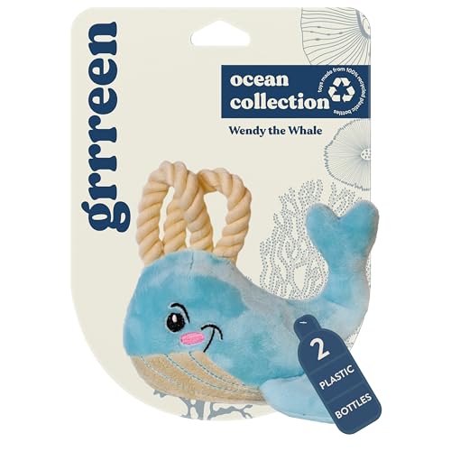 GRRREEN Ocean Collection Hundespielzeug, Wendy der Wal, niedlich, langlebig und nachhaltig, Plüsch-Kauspielzeug für Hunde, hergestellt aus umweltfreundlichen und recycelten Materialien, Grün GRRREEN Ocean Collection Hundespielzeug, Wendy der Wal, niedlich, langlebig und nachhaltig, Plüsch-Kauspielzeug für Hunde, hergestellt aus umweltfreundlichen und recycelten Materialien, Grün von GRRREEN